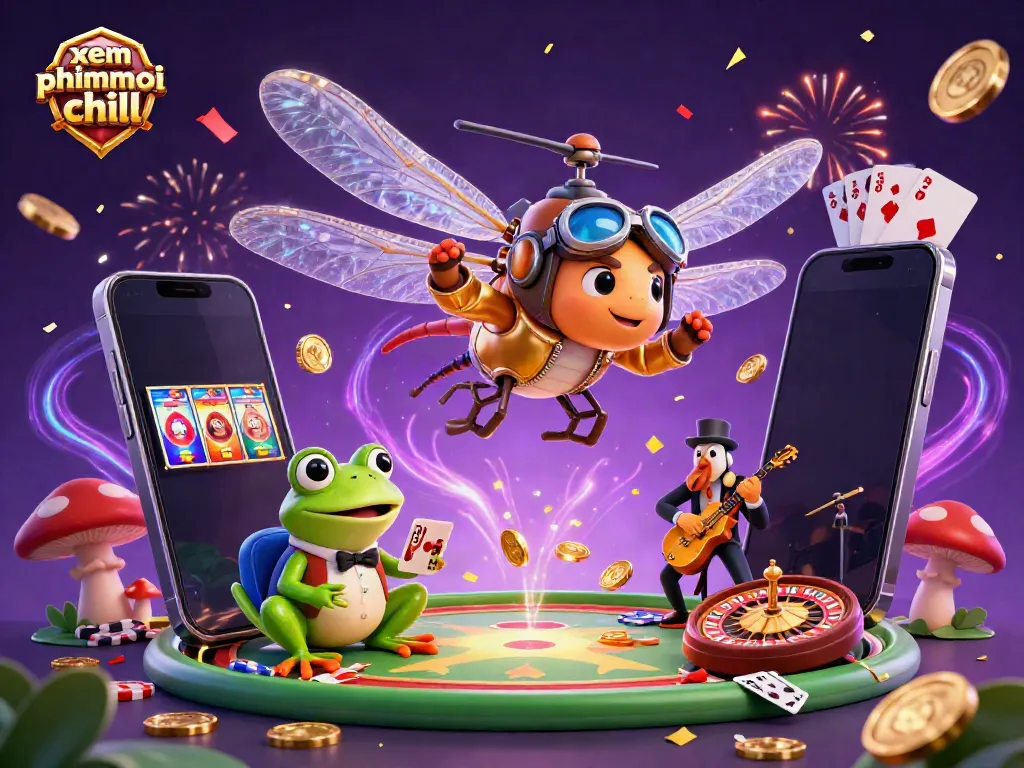 Experience the thrill of xem phimmoi chill with vibrant characters in a lively casino scene.