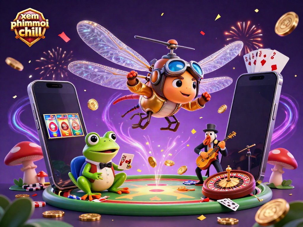 Experience the thrill of xem phimmoi chill with vibrant characters in a lively casino scene.