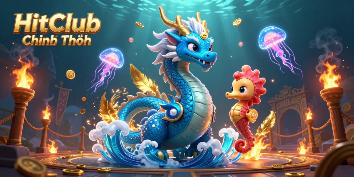 Engage in strategic gameplay at HitClub Chính Thức with vibrant underwater illustrations of epic battles.