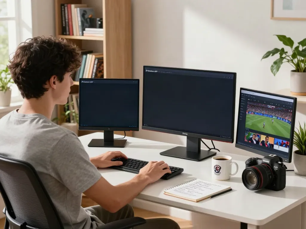 Get Pikashow APK on PC with an inviting home office setup.