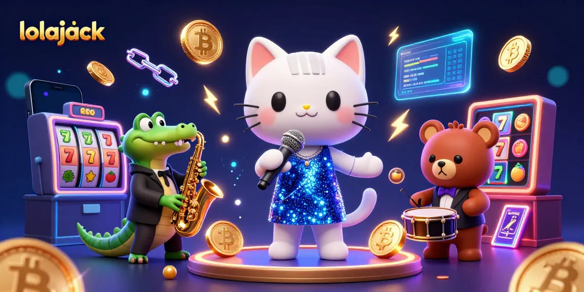 Engage in thrilling gaming at lolajack with vibrant cartoon characters and cryptocurrency coins