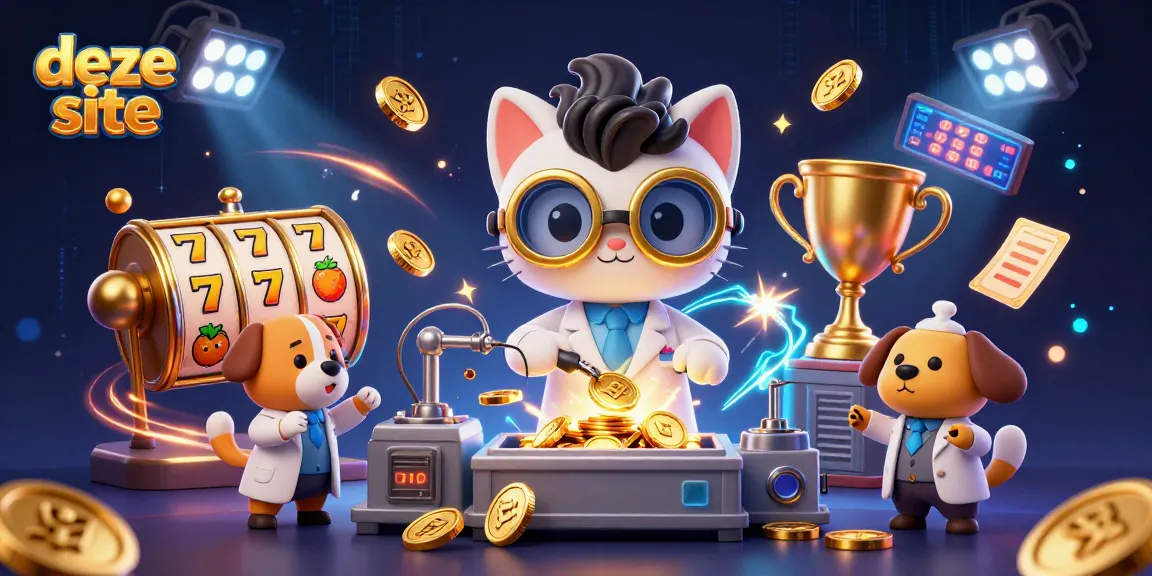 Experience the excitement as deze site brings you a dynamic illustration of a whimsical casino world full of slots and surprises.
