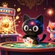 Experience thrilling gameplay at hm88 with a cosmic casino scene featuring a black hole cat and golden jackpots.